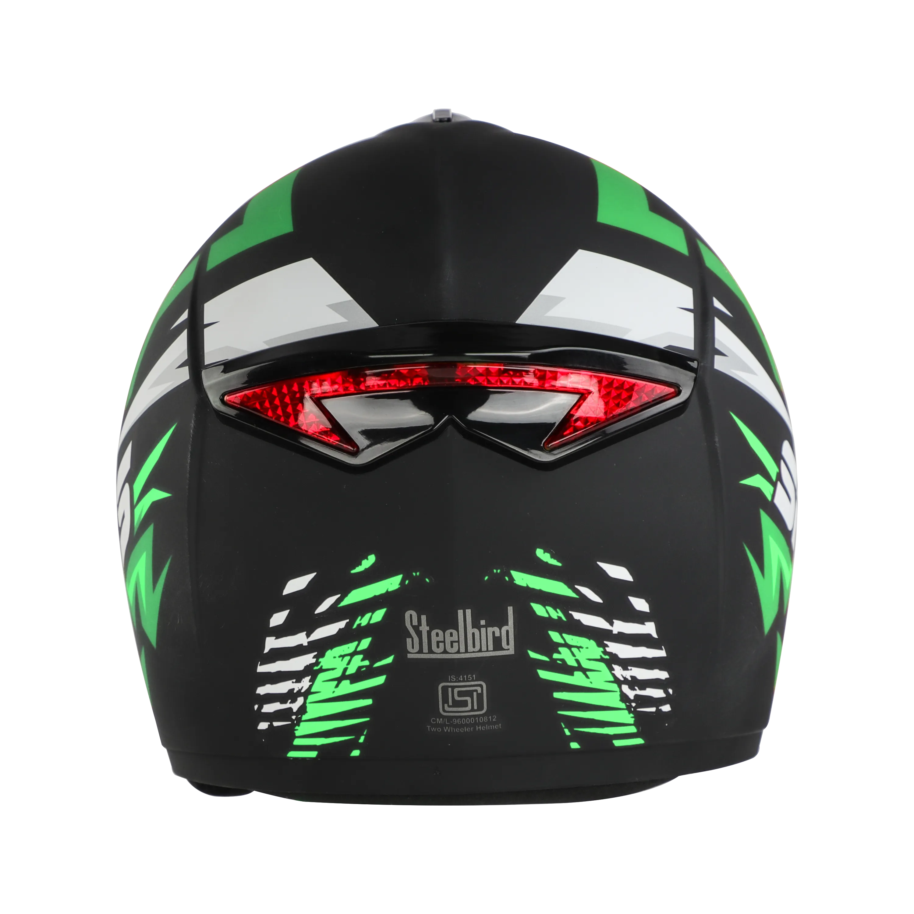 STEELBIRD Sbh 34 Iss R Sports Glsy Black Green Full Face Helmet