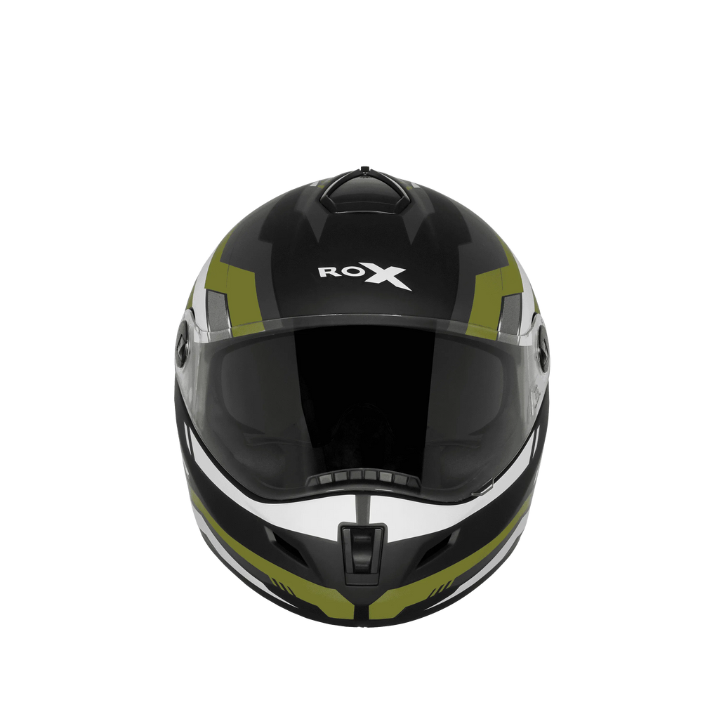 Steelbird Sbh 34 Rf Cyber Black Battle Green Full Face Helmet