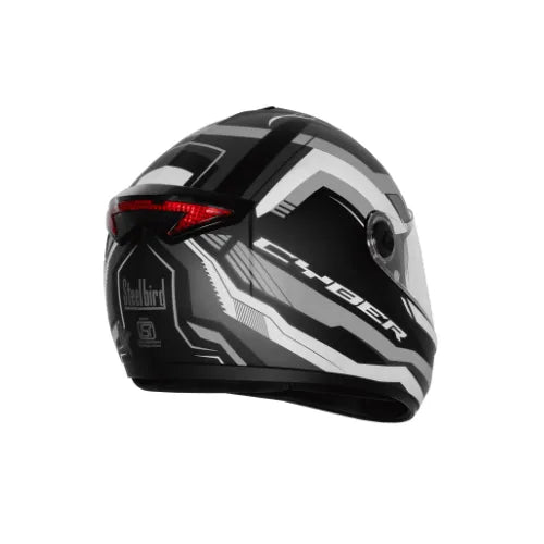 Steelbird Sbh 34 Rf Cyber Black Gray Full Face Helmet
