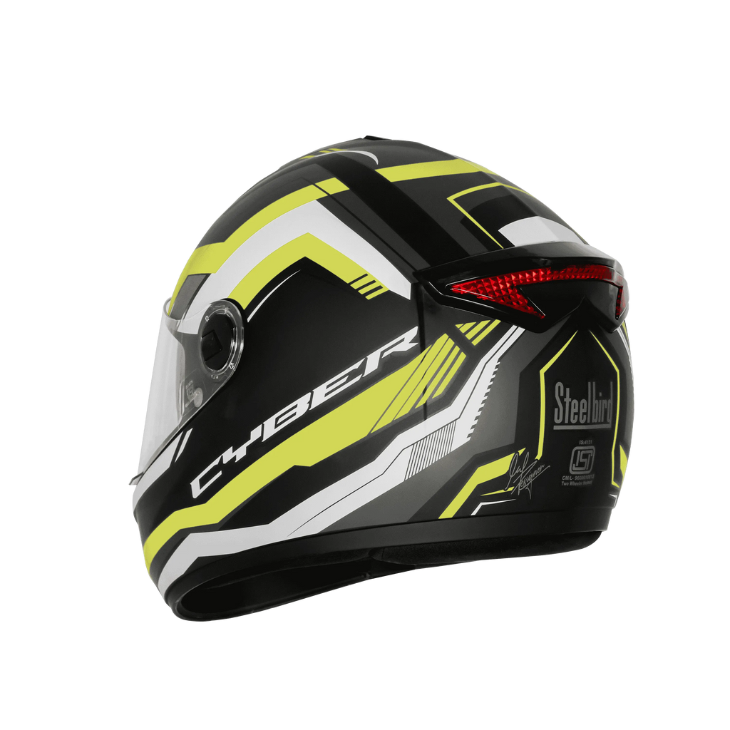 Steelbird Sbh 34 Rf Cyber Black Neon Full Face Helmet
