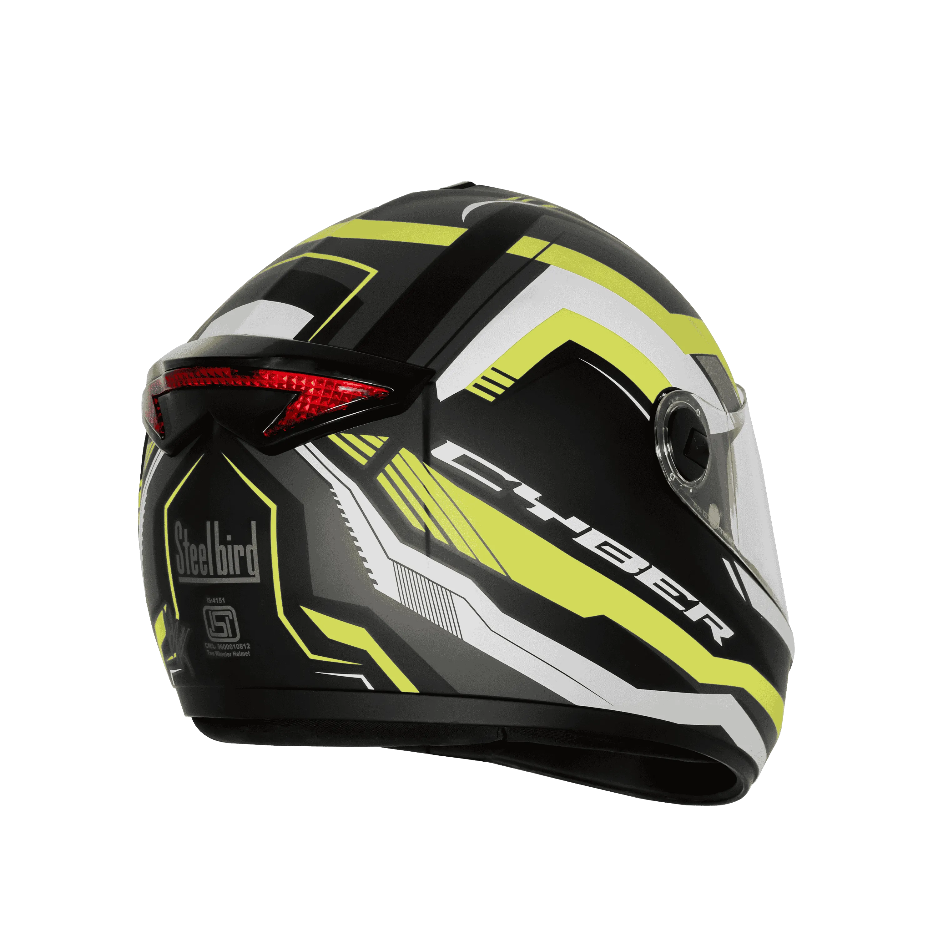 Steelbird Sbh 34 Rf Cyber Black Neon Full Face Helmet