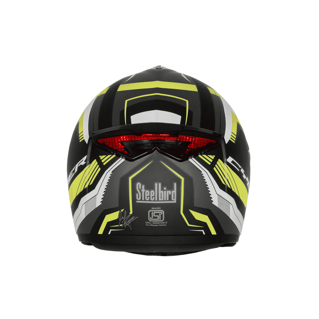 Steelbird Sbh 34 Rf Cyber Black Neon Full Face Helmet