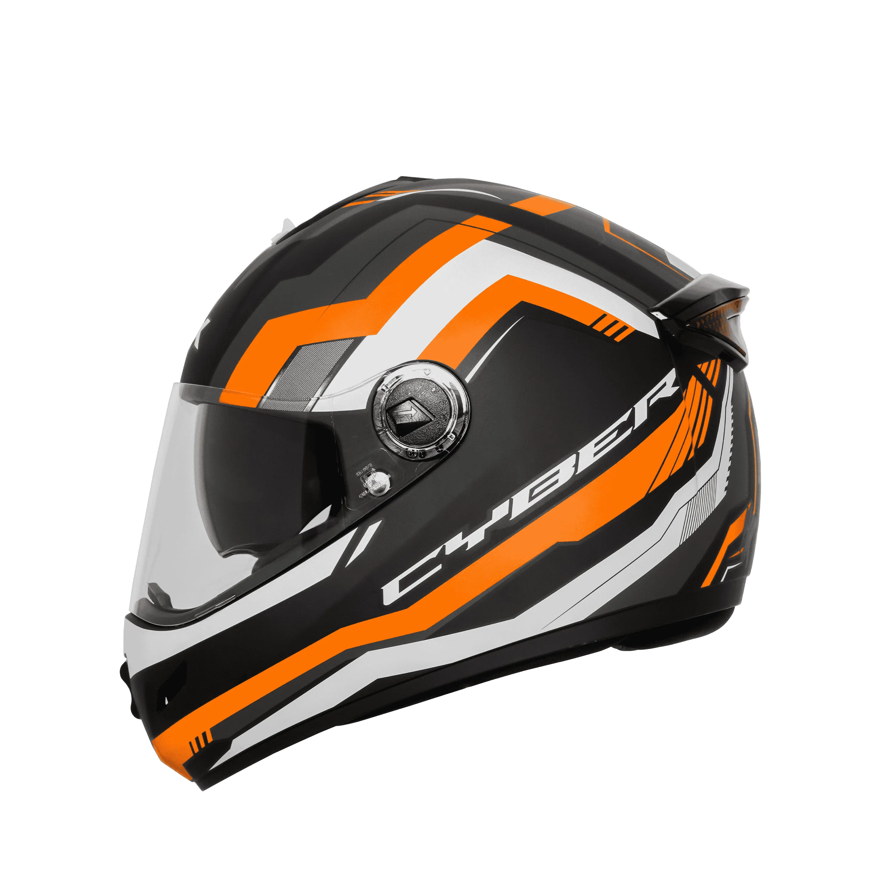 Steelbird Sbh 34 Rf Cyber Black Orange Full Face Helmet