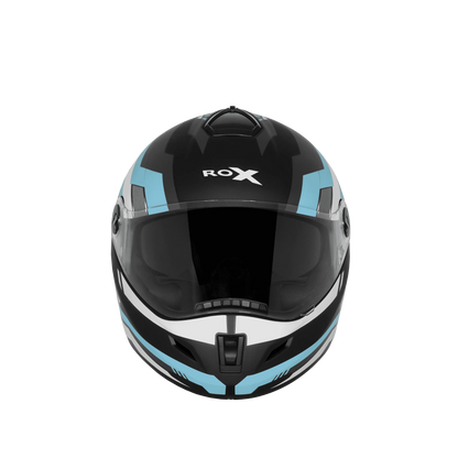 Steelbird Sbh 34 Rf Cyper Black Blue Full Face Helmet