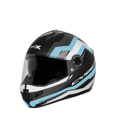 Steelbird Sbh 34 Rf Cyper Black Blue Full Face Helmet