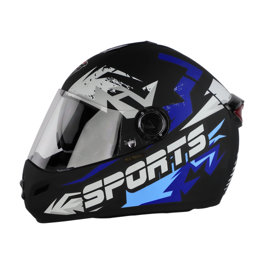 Steelbird sbh 34 Sports Black Blue Full Face Helmet