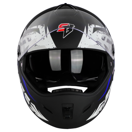 Steelbird sbh 34 Sports Black Blue Full Face Helmet