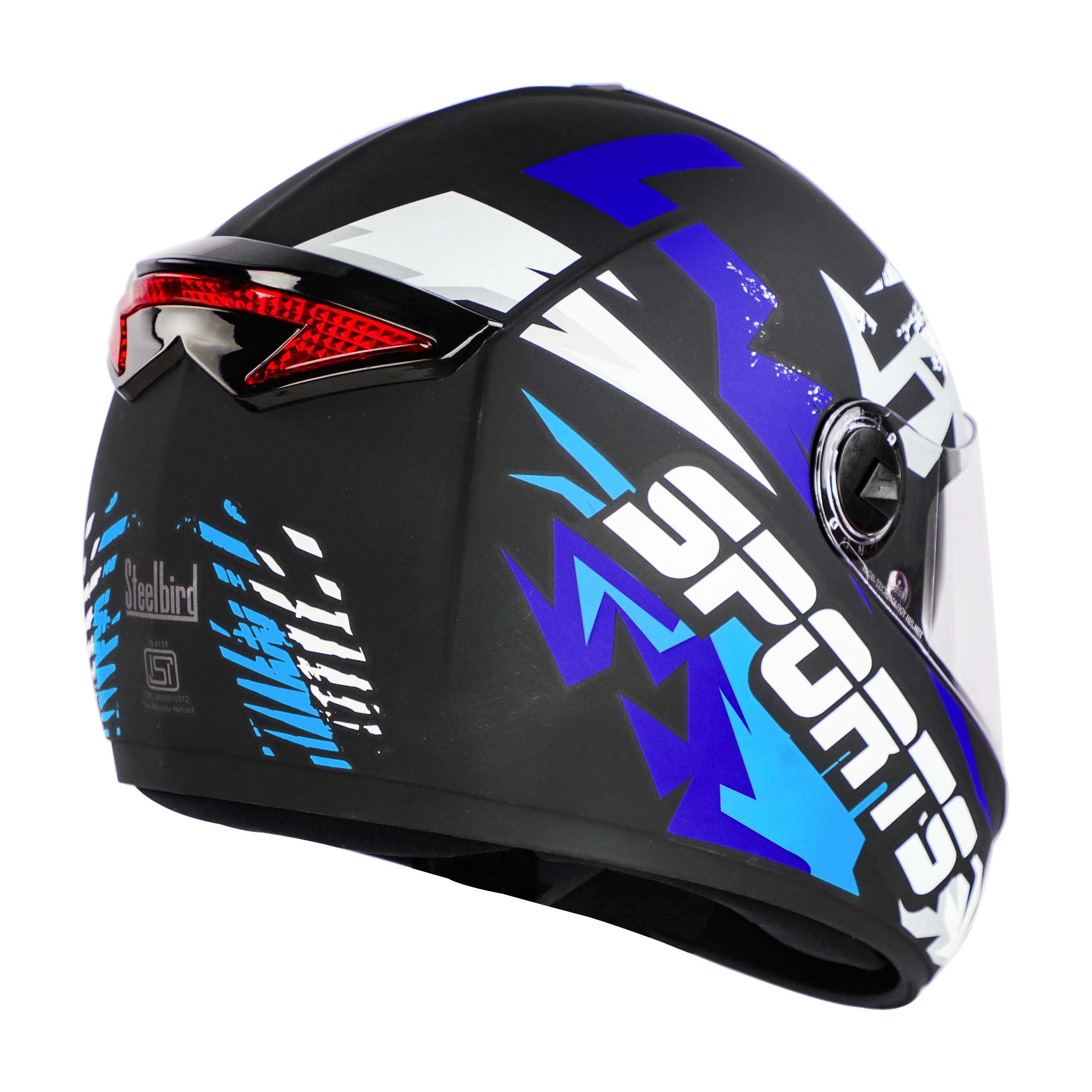 Steelbird sbh 34 Sports Black Blue Full Face Helmet