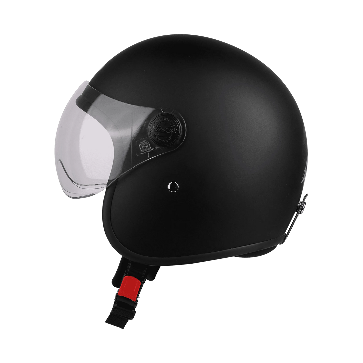 Steelbird Sbh 54 Vintage  Glossy Black Half Face Helmet