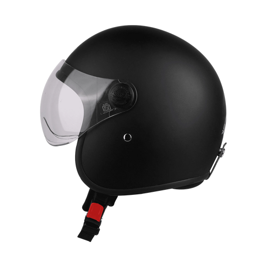 Steelbird Sbh 54 Vintage  Glossy Black Half Face Helmet