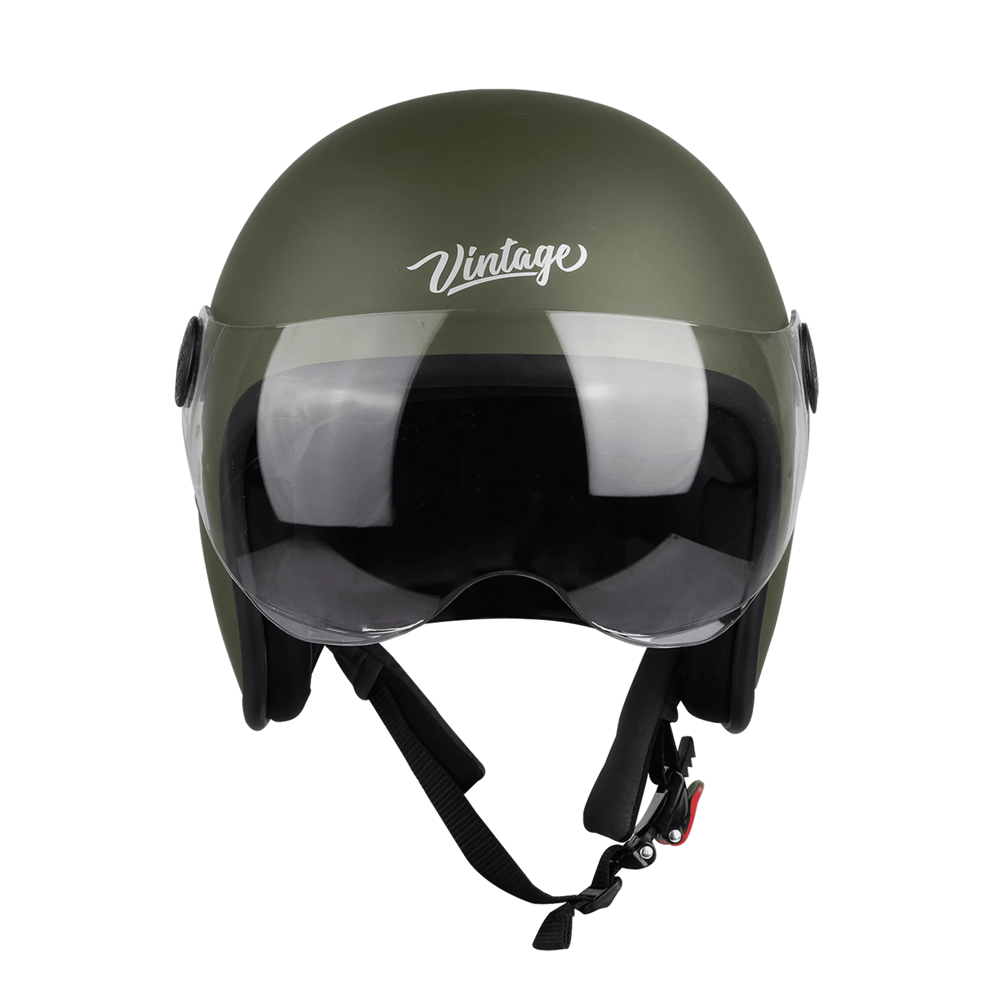 STEELBIRD Sbh 54 Vintage Matt B Green Half Face Helmet