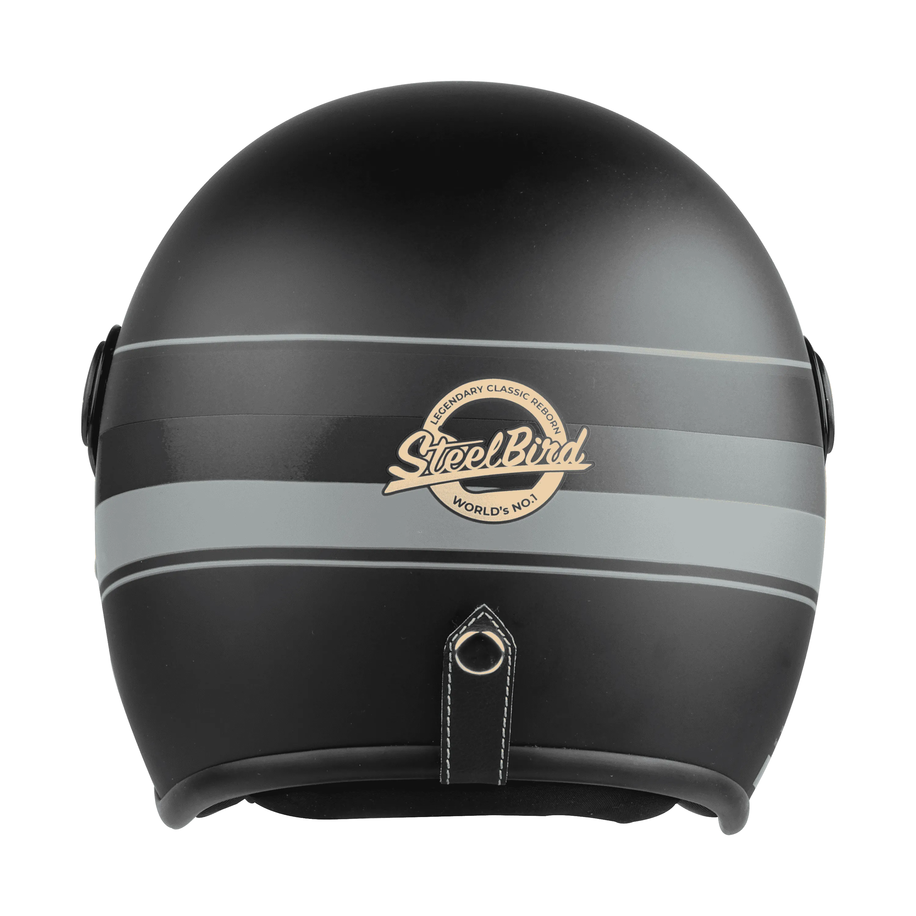 Steelbird Sbh 54 Vintage Matt Black Gray Half Face Helmet