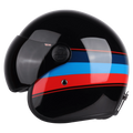 STEELBIRD Sbh 54 Vintage S1 Glossy Black Red Half Face Helmet