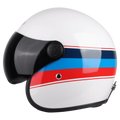 STEELBIRD Sbh 54 Vintage White Red Half Face Helmet