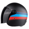 STEELBIRD Sbh 56 Vintage Black Red Half Face Helmet