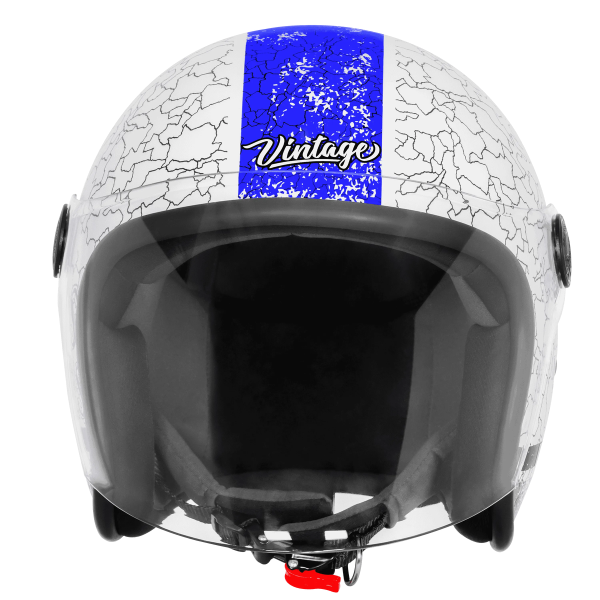 Steelbird Sbh 56 Vintage No Rules White Blue Half Face Helmet