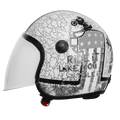 Steelbird Sbh 56 Vintage No Rules White Grey Half Face Helmet