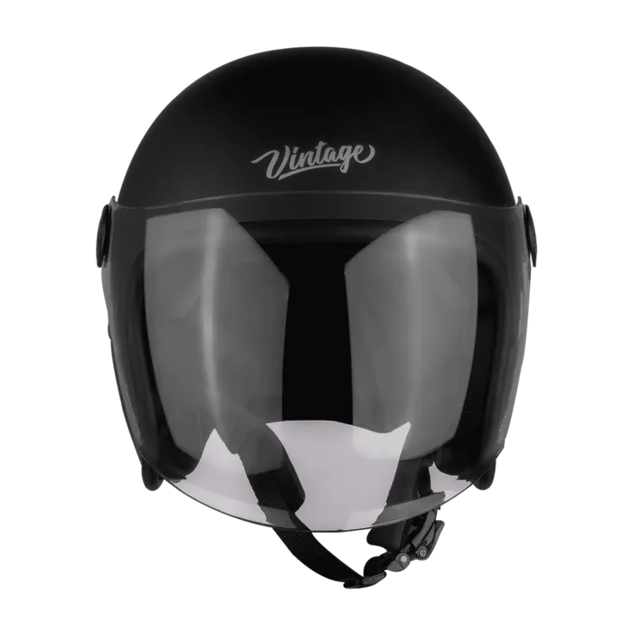 Steelbird Sbh 56 Vintage S1 Matt Black Half Face Helmet