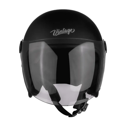 Steelbird Sbh 56 Vintage S1 Matt Black Half Face Helmet