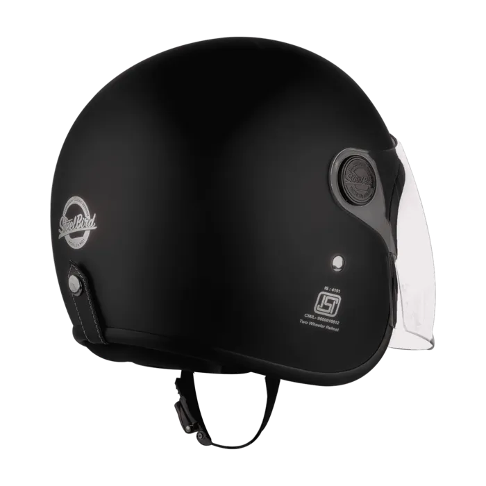 Steelbird Sbh 56 Vintage S1 Matt Black Half Face Helmet