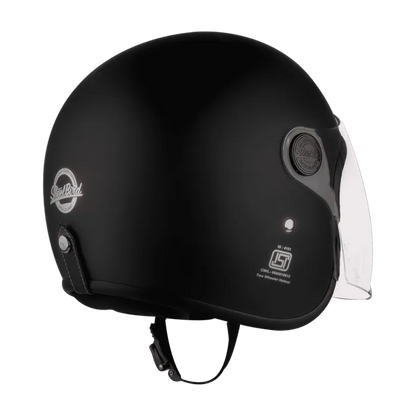 Steelbird Sbh 56 Vintage S1 Matt Black Half Face Helmet