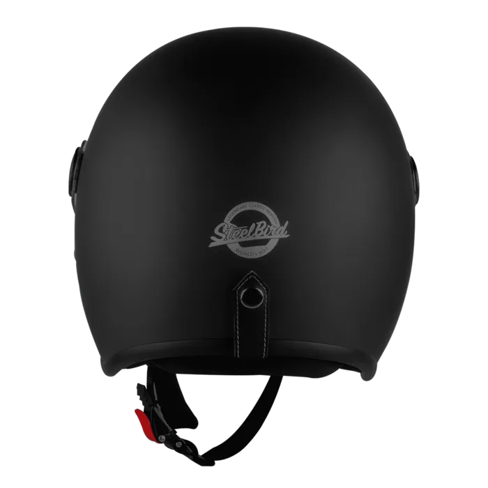 Steelbird Sbh 56 Vintage S1 Matt Black Half Face Helmet