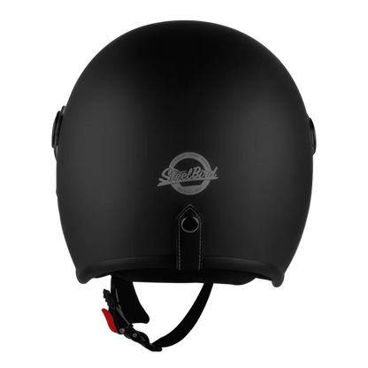 Steelbird Sbh 56 Vintage S1 Matt Black Half Face Helmet