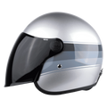 STEELBIRD Sbh 56 Vintage Silver Grey Half Face Helmet