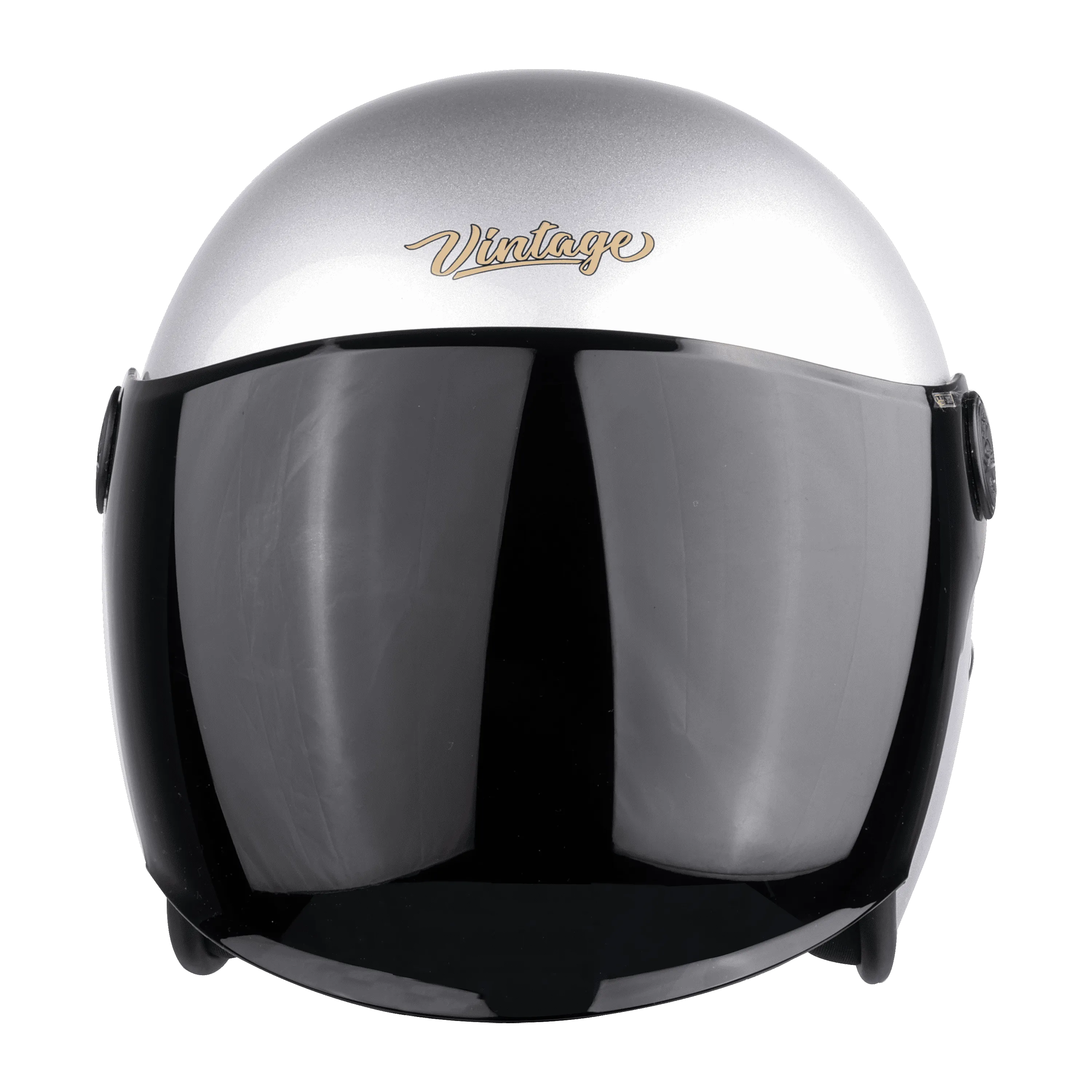 STEELBIRD Sbh 56 Vintage Silver Grey Half Face Helmet