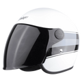 Steelbird Sbh 56 Vintage White Black Half Face Helmet
