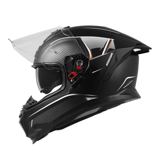Steelbird Sbh 57 Fighter Black White Full Face Helmet