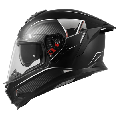 Steelbird Sbh 57 Fighter Black White Full Face Helmet