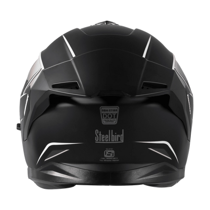 Steelbird Sbh 57 Fighter Black White Full Face Helmet