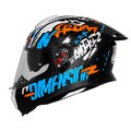 Steelbird Sbh 57 Fighter F10 Black Blue Orange Full Face Helmet