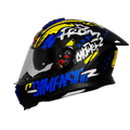 Steelbird Sbh 57 Fighter F10 Black Blue White Full Face Helmet