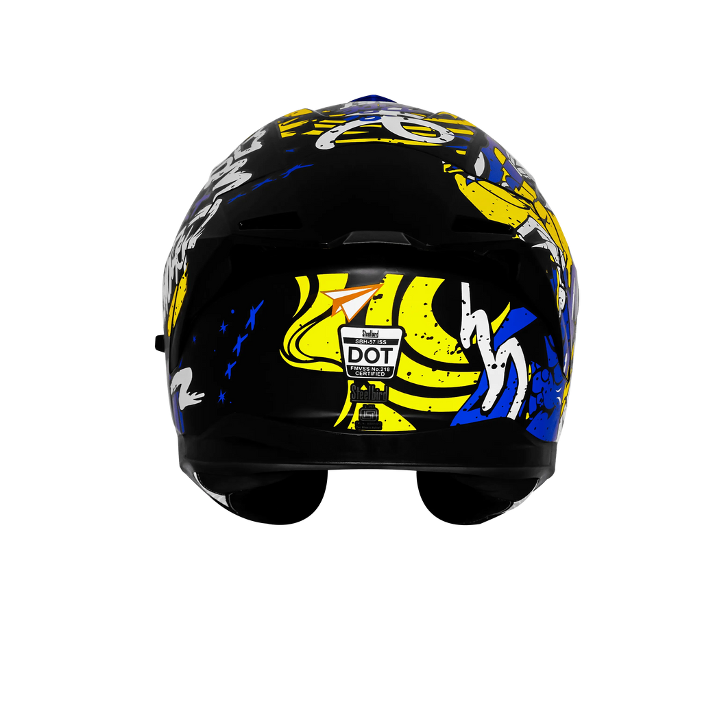 Steelbird Sbh 57 Fighter F10 Matt Black Blue White Full Face Helmet