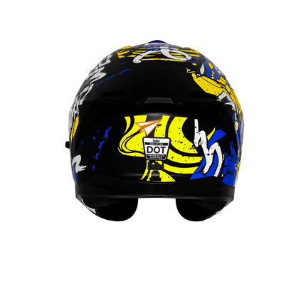Steelbird Sbh 57 Fighter F10 Matt Black Blue White Full Face Helmet