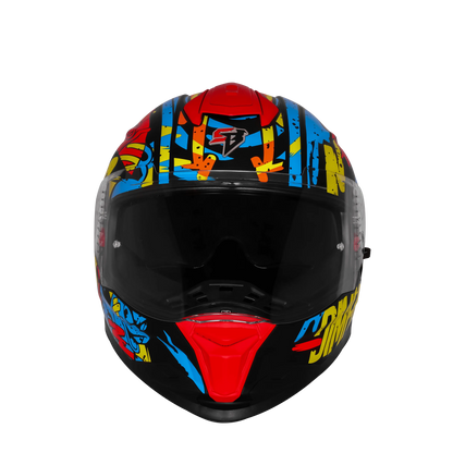 Steelbird Sbh 57 Fighter F10 Black Neon Red Full Face Helmet
