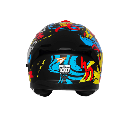 Steelbird Sbh 57 Fighter F10 Black Neon Red Full Face Helmet