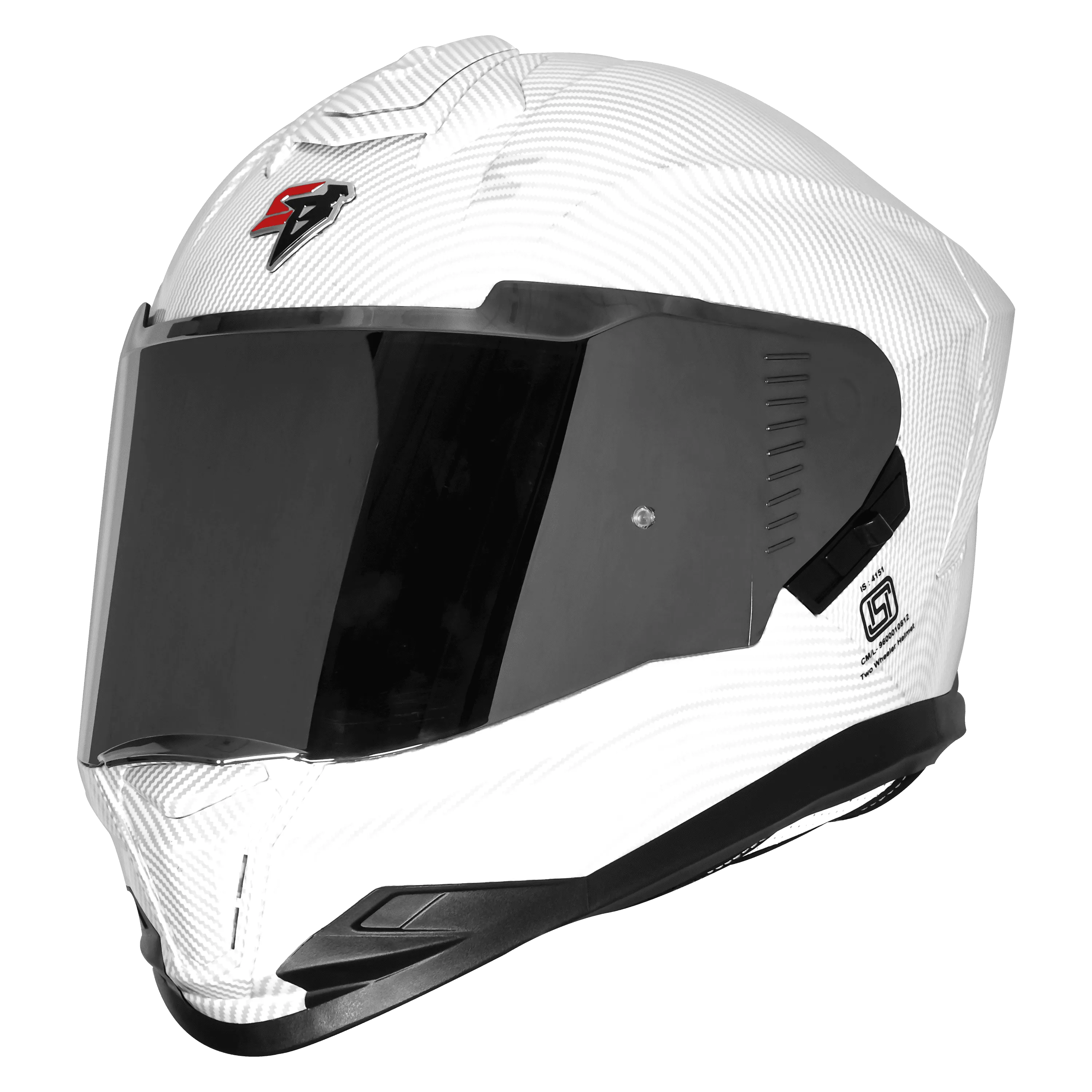Steelbird Sbh 57 Fighter F11 White Red Full Face Helmet