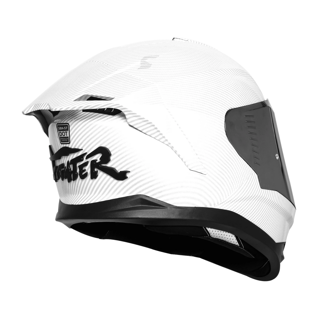 Steelbird Sbh 57 Fighter F11 White Red Full Face Helmet
