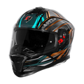 Steelbird Sbh 57 Fighter F12 Black Battle Green Full Face Helmet