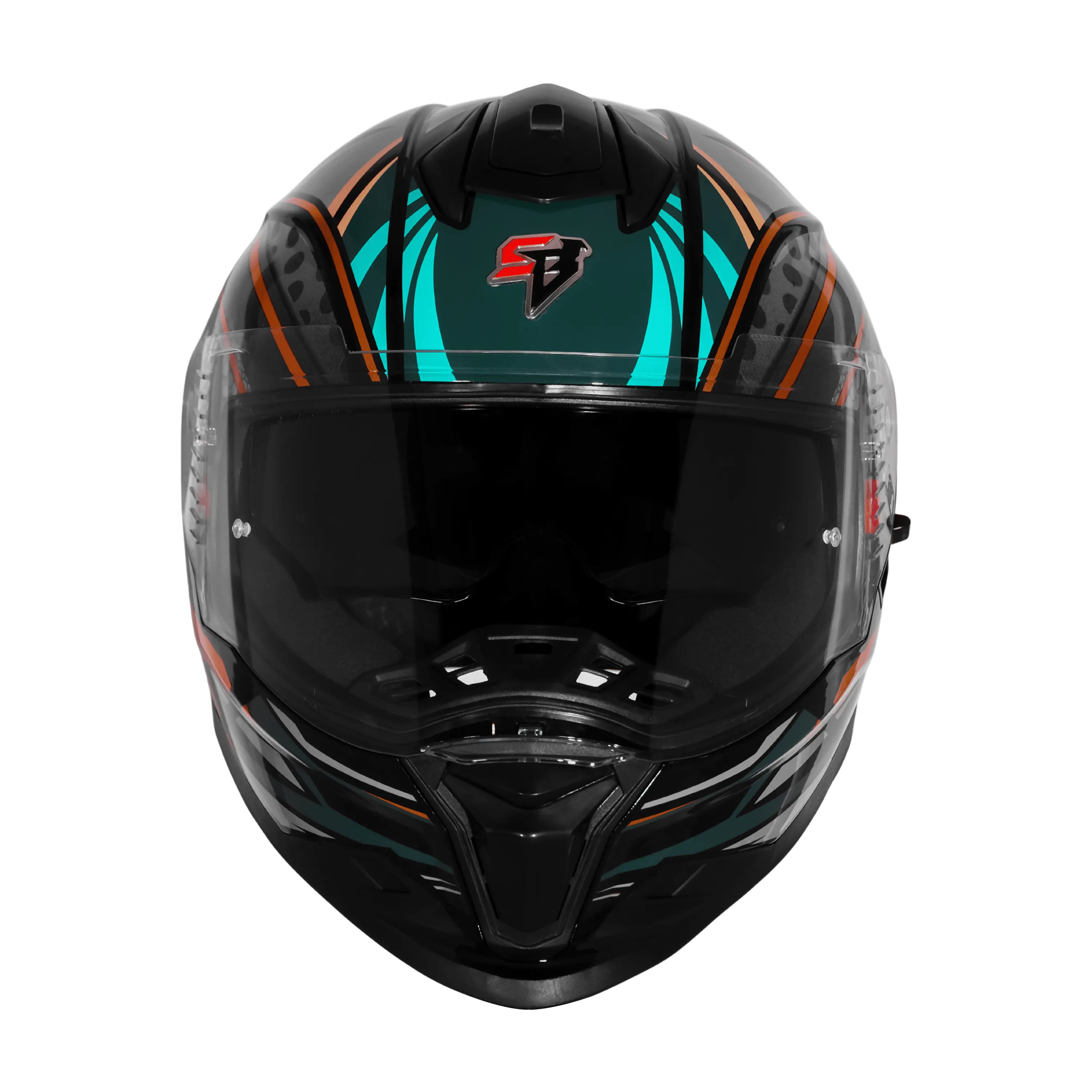 Steelbird Sbh 57 Fighter F12 Black Battle Green Full Face Helmet
