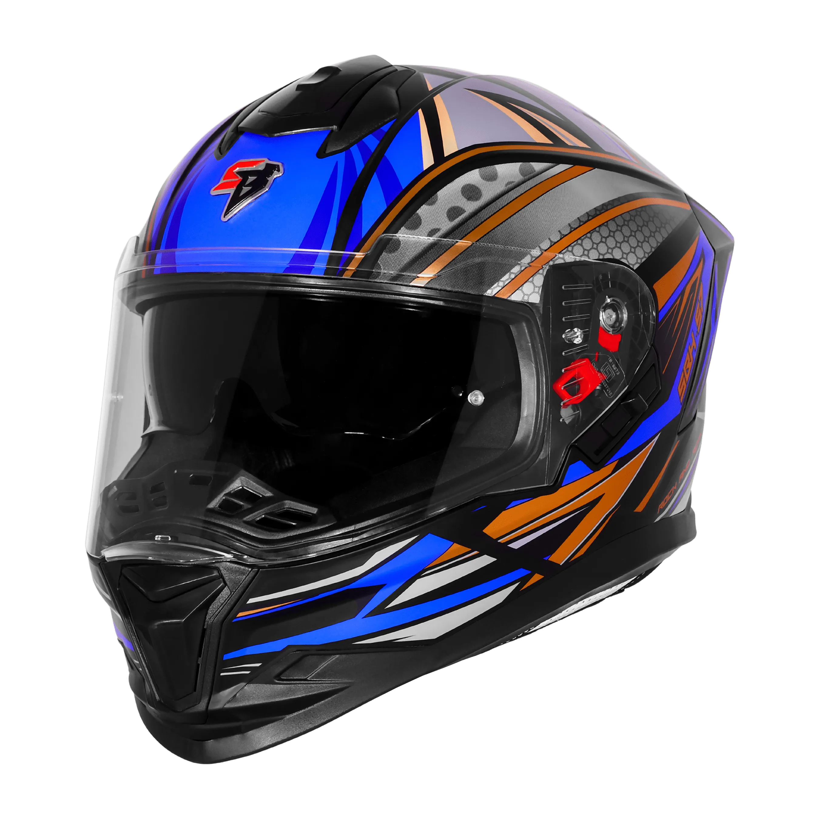 Steelbird Sbh 57 Fighter F12 Black Blue Full Face Helmet