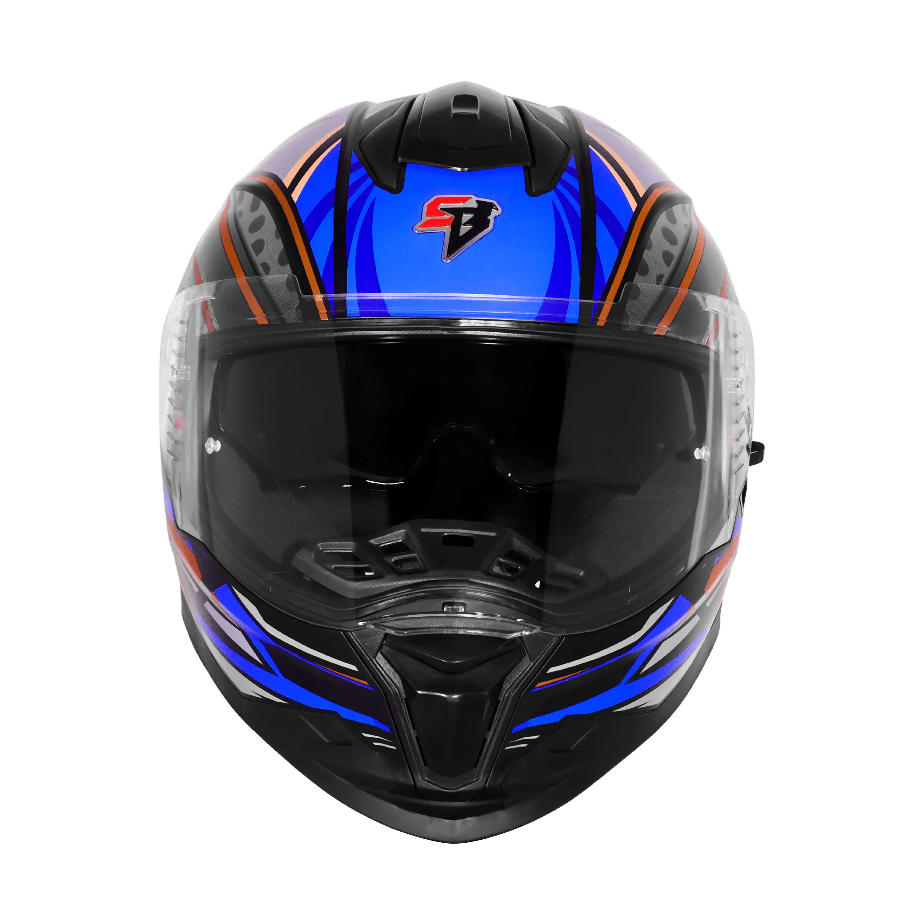Steelbird Sbh 57 Fighter F12 Black Blue Full Face Helmet
