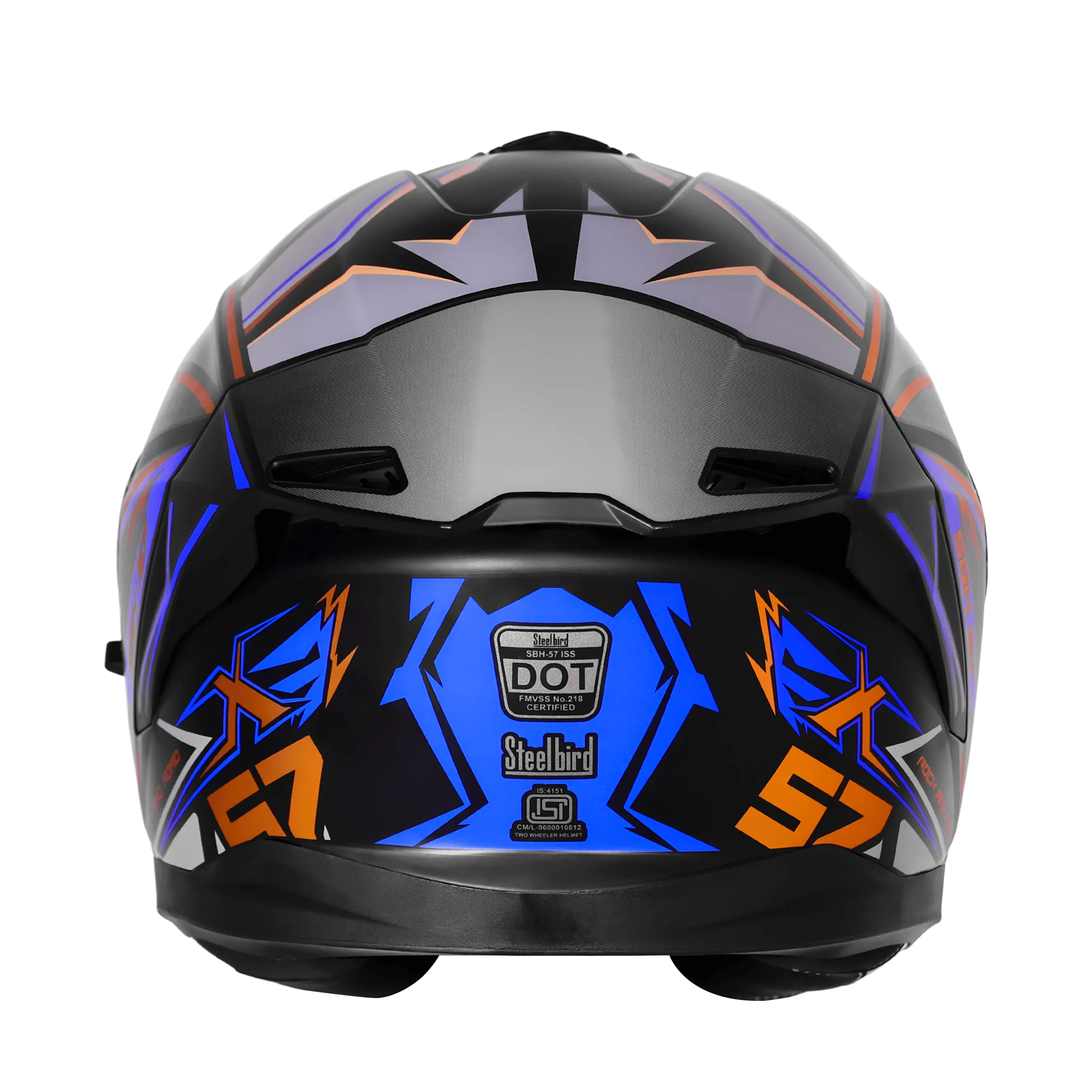 Steelbird Sbh 57 Fighter F12 Black Blue Full Face Helmet