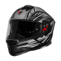 Steelbird Sbh 57 Fighter F12 Black Grey Silver Full Face Helmet