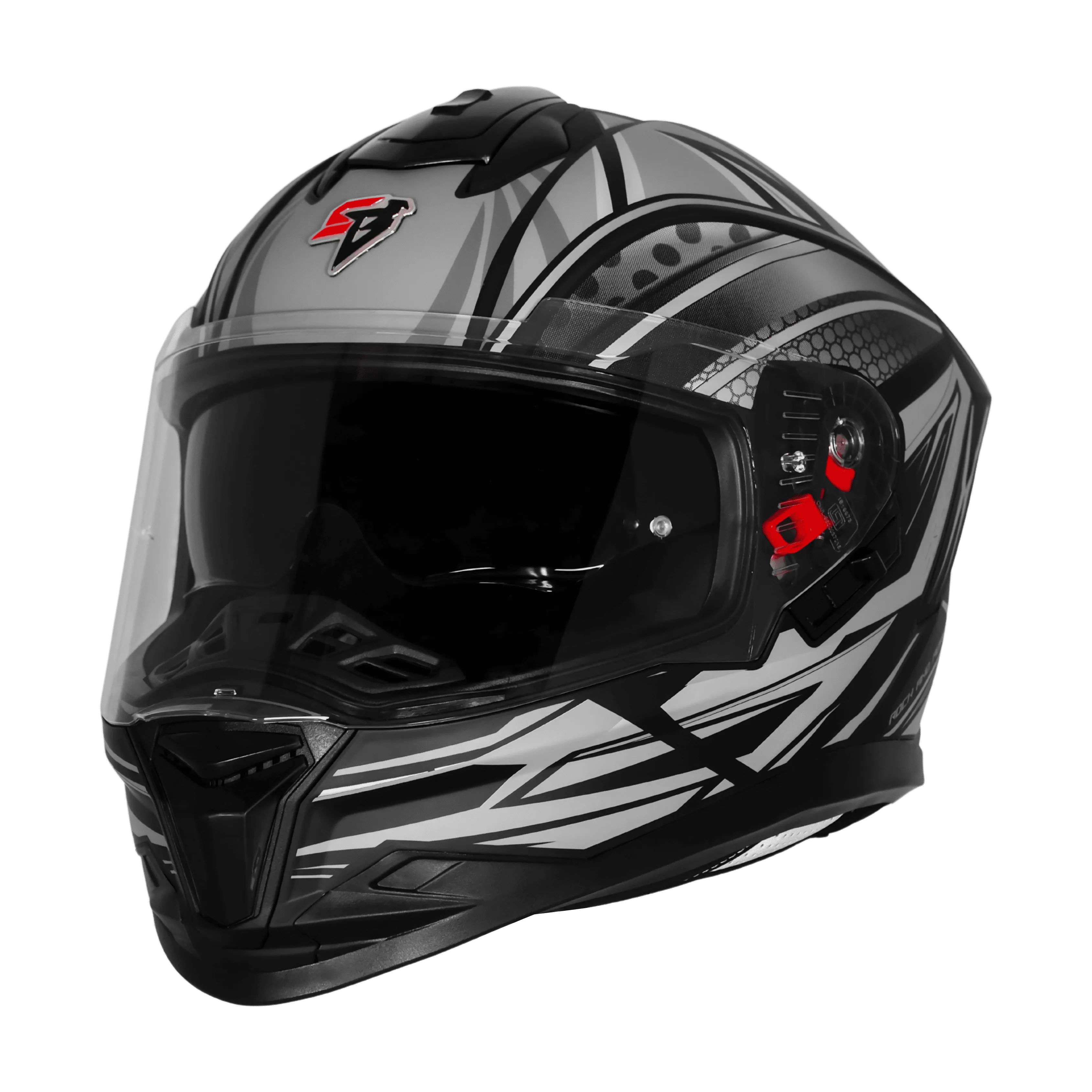 Steelbird Sbh 57 Fighter F12 Black Grey Silver Full Face Helmet