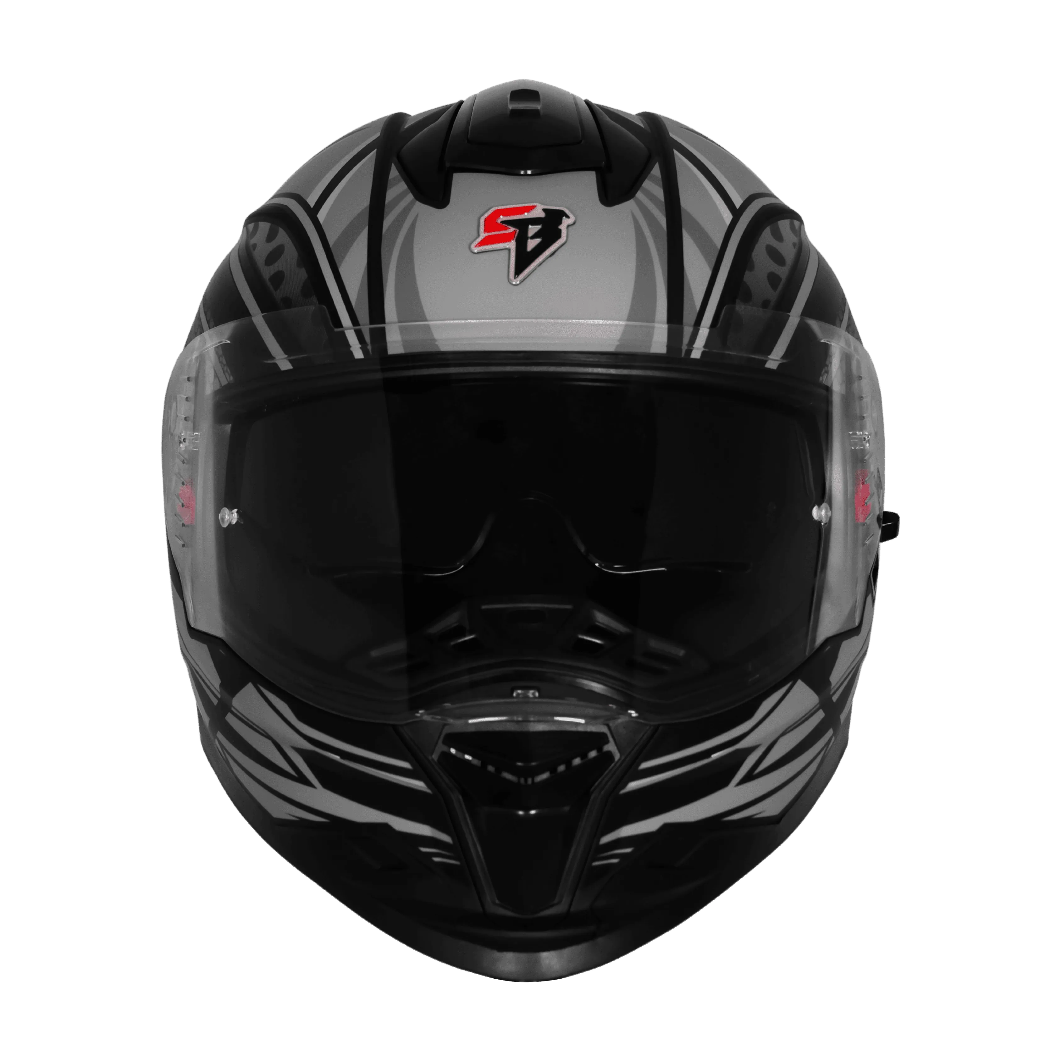 Steelbird Sbh 57 Fighter F12 Black Grey Silver Full Face Helmet