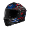 Steelbird Sbh 57 Fighter F12 Black Squardian Blue Full Face Helmet